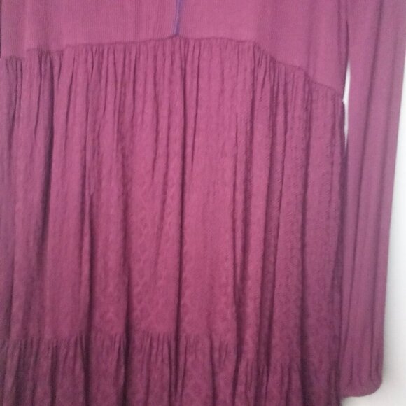 Threads & States Dress S Women Long Sleeve Turtle Neck Textured Red Maroon - Picture 11 of 16